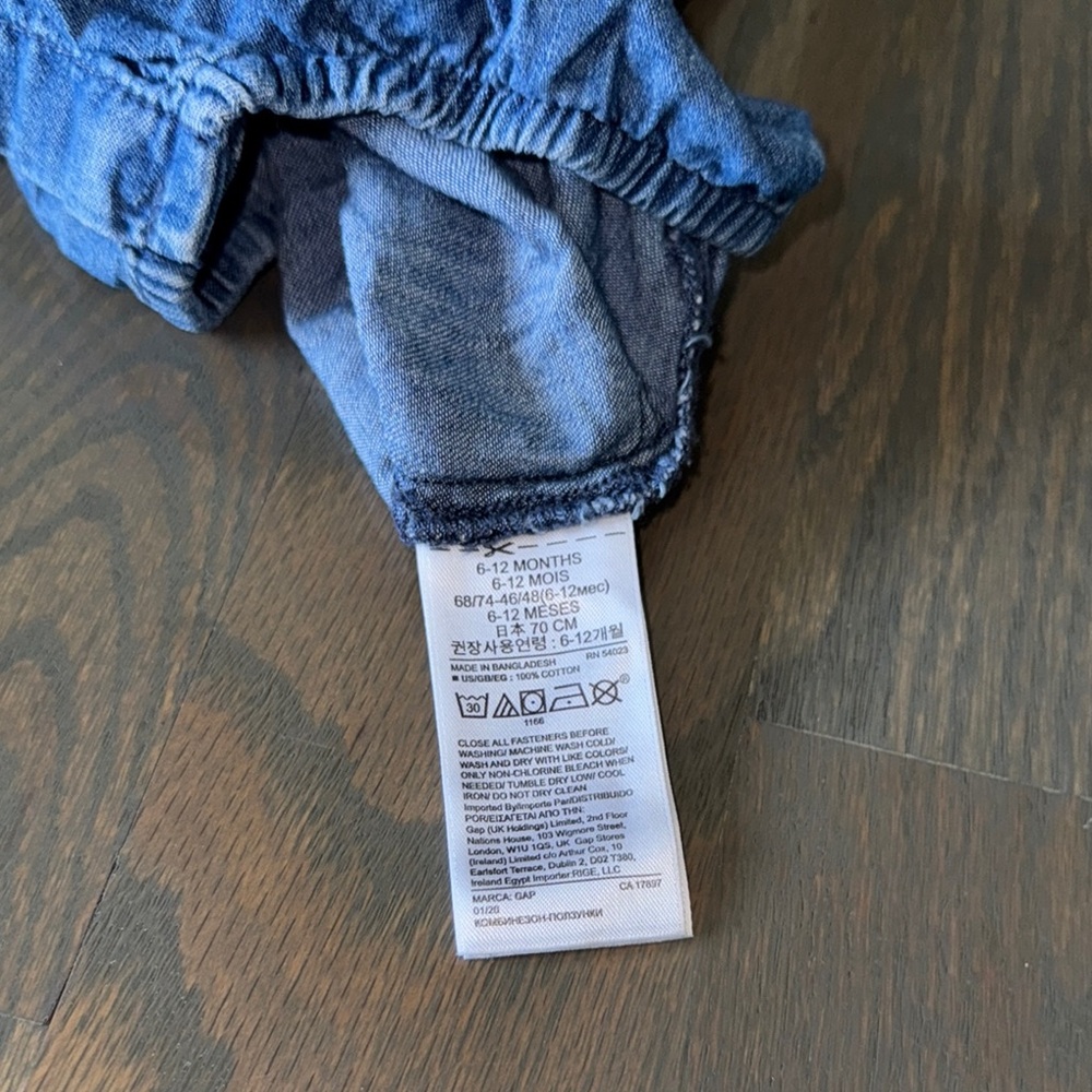 Gap Denim Blue Kids Overalls | 6-12M - Picture 5 of 6